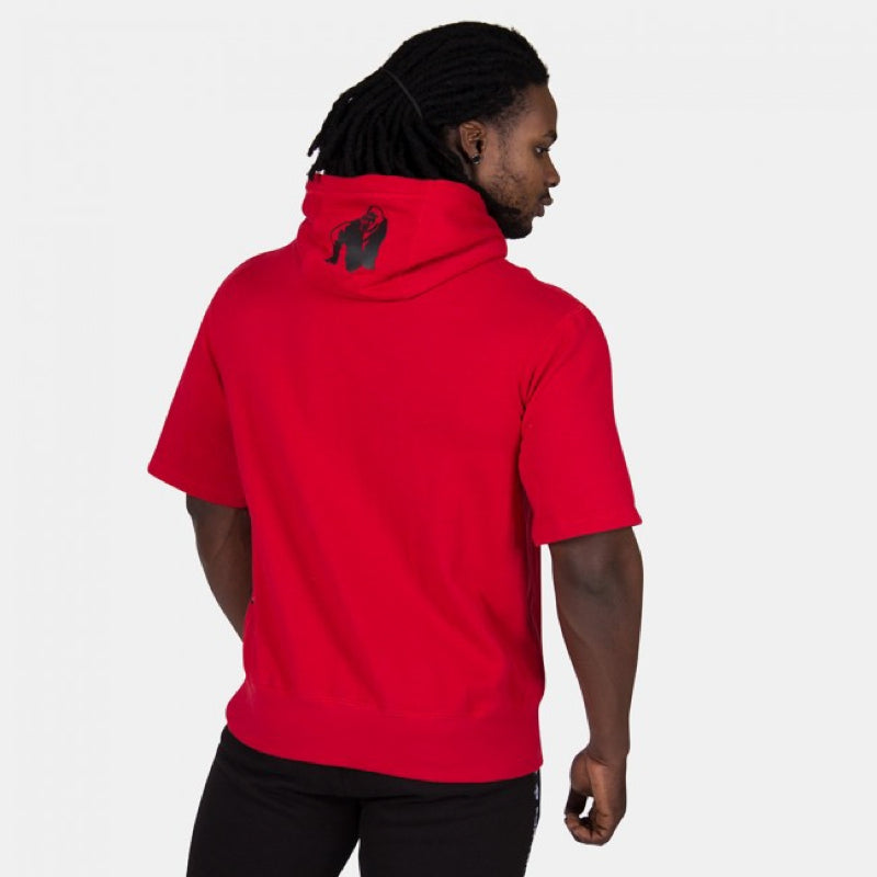 Boston Short Sleeve Hoodie Red with blacklogo Gorillawear India